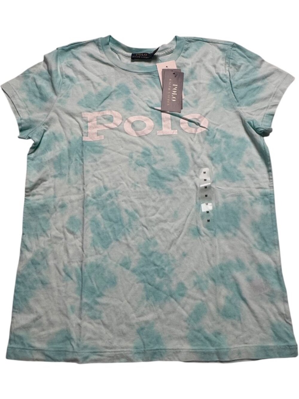NWT Polo Ralph Lauren Blue Green Tie Dye Tee Shirt Women’s Medium